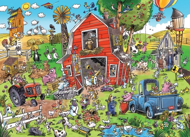 Cobble Hill Puzzle Doodletown: Crazy Farm 1000 Pieces