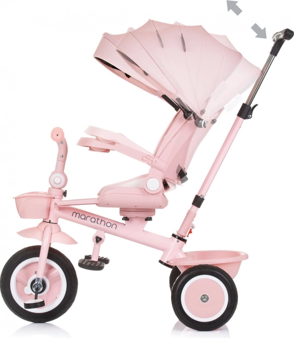 Chipolino Kids Tricycle with Canopy Marathon 2-in-1 Flamingo