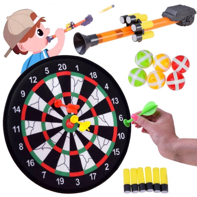 Velcro Dart Game Set with Foam Darts and Balls