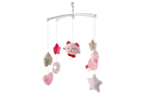 Baby Mobile with Owl and Music Box Pink