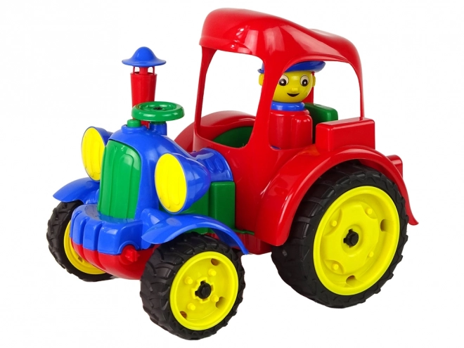 Large Toy Tractor with Rubber Wheels