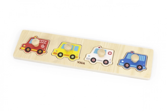 Wooden Rescue Vehicles Puzzle