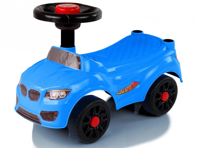 Blue Ride-On Car with Horn