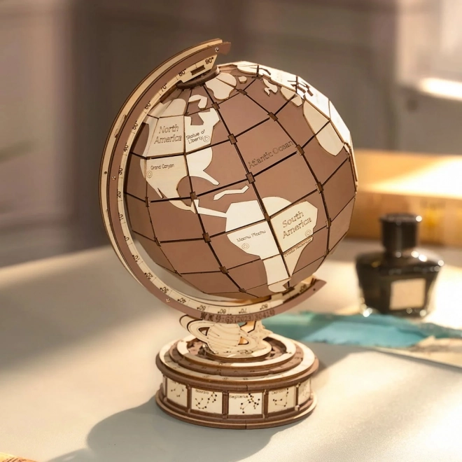 3D Wooden Puzzle - Globe and Wonders of the World