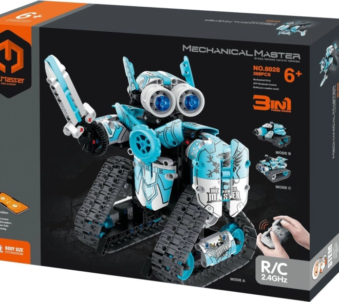 Stavebnice programovatelný robot 3v1 RC, 2,4 GHz, 398 dílků