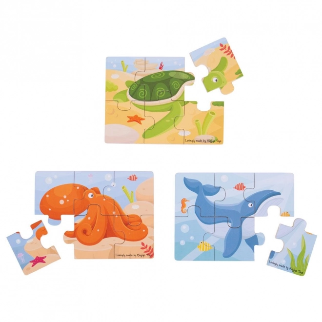 Bigjigs Toys Wooden Ocean Animal Puzzles