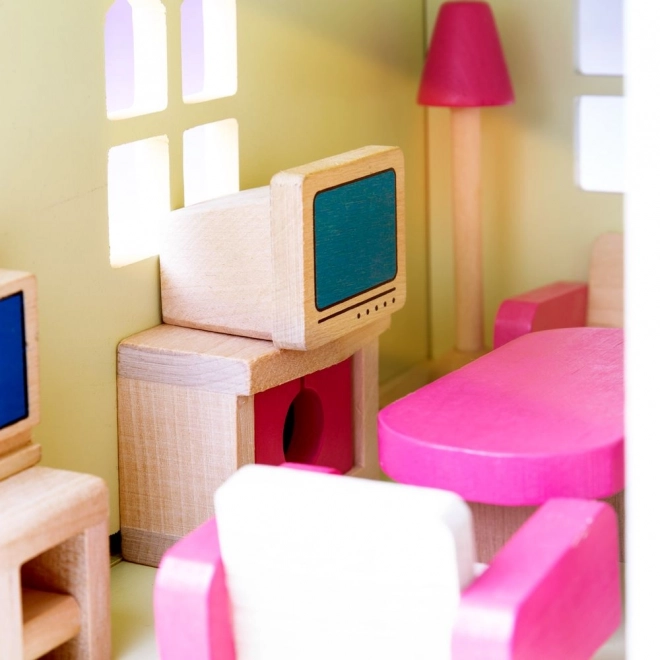 Wooden Dollhouse Furniture Set