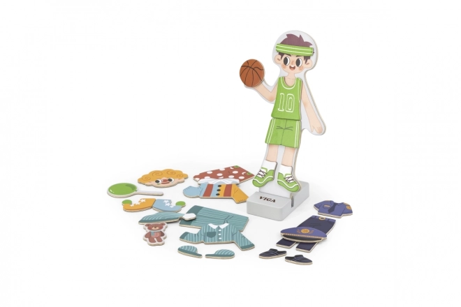 Wooden Magnetic Dress-Up - Boy