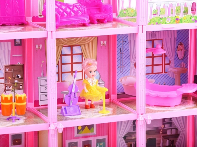 Large Dollhouse with Doll and Furniture