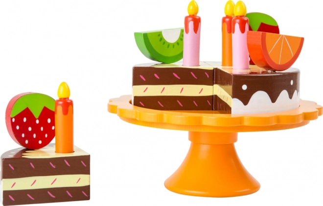 Wooden Birthday Cake with Fruit