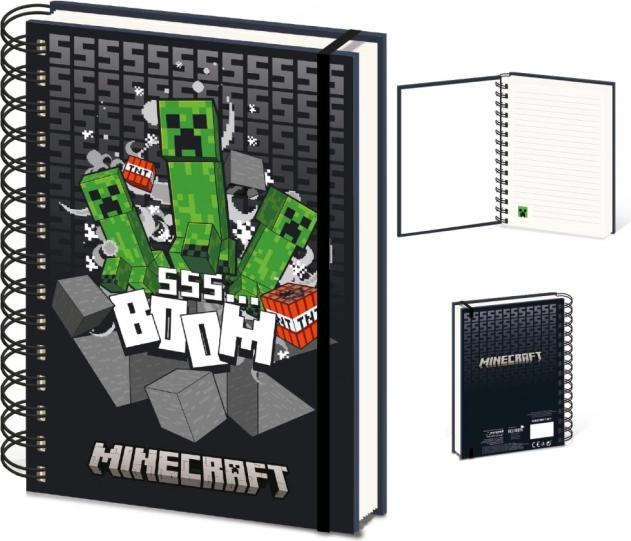 Minecraft A5 notebook with ring binding 3D effect