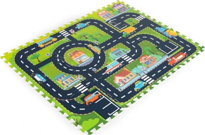 Children's Foam Puzzle Mat with City Roads