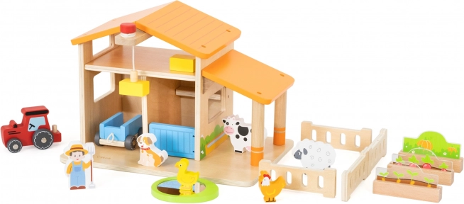 VIGA Wooden Farm with House and Tractor