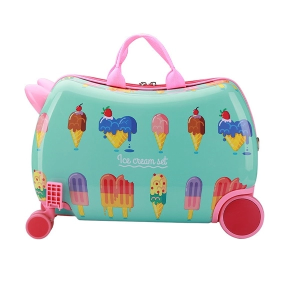 Kids Rolling Luggage with Ice Cream Design