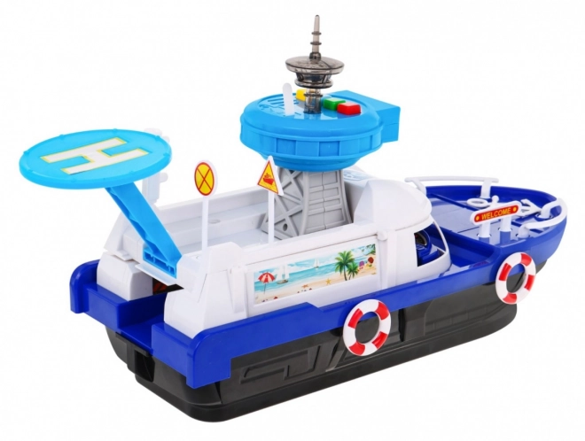 Interactive Police Boat 2-in-1 with Storage and Vehicles for Kids 3+