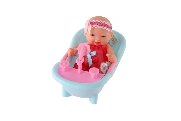 Baby Doll in Bathtub with Soft Body 12cm