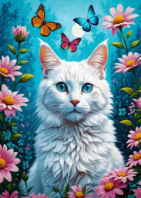 Enjoy White Cat Puzzle 1000 Pieces