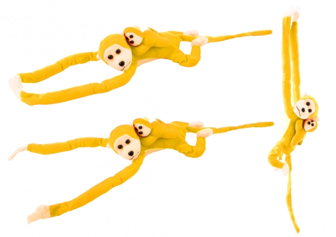 Yellow Plush Monkey with Baby 90 cm