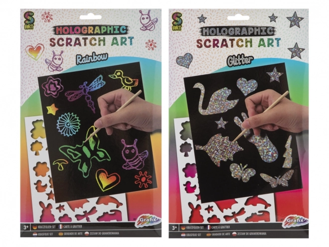 Glitter Scratch Art Animals Set