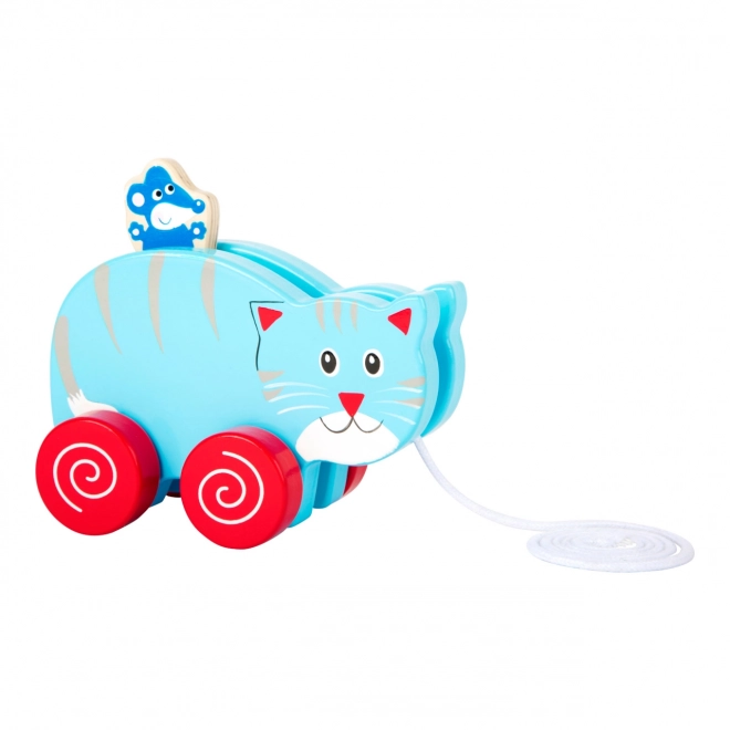 Small Foot Pull-Along Cat with Mouse Toy