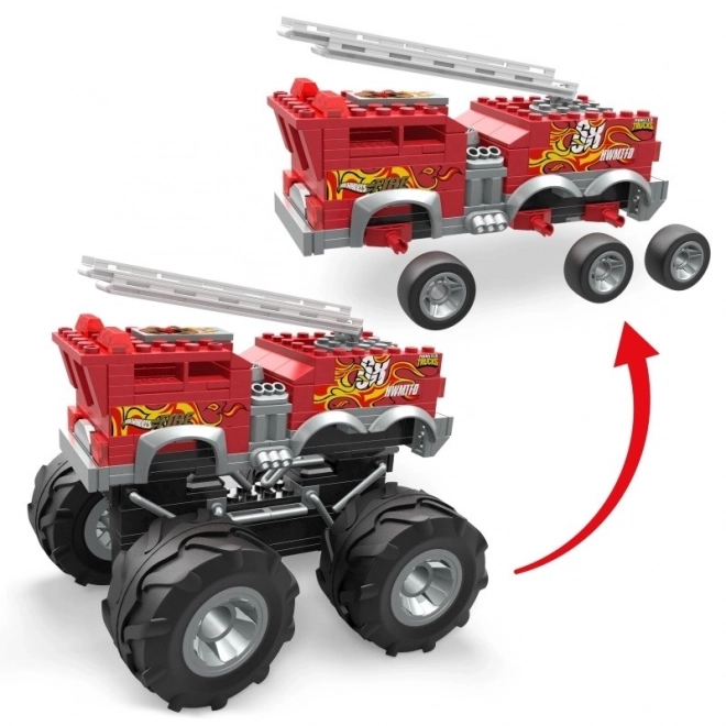 Costruzioni Mega Hot Wheels Camion dei Pompieri Monster Trucks con Quad ATV