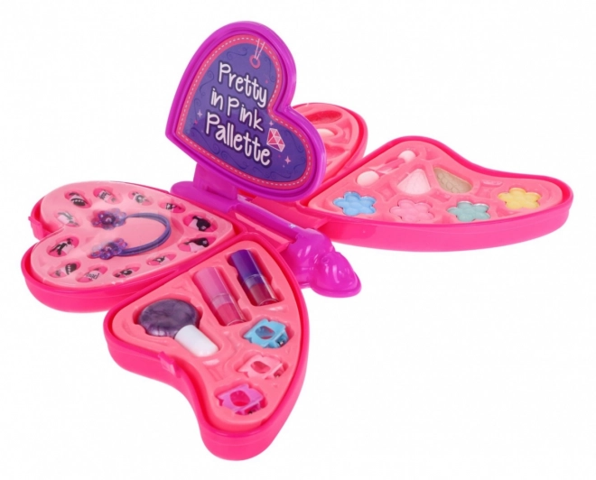 Children's Cosmetic Set Pink Butterfly Makeup & Hair and Nail Accessories