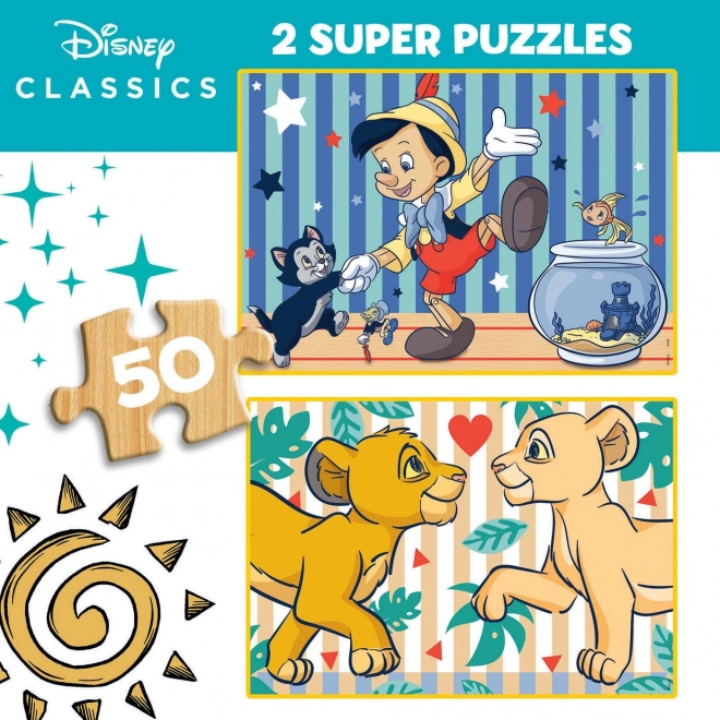 Disney Classic Wooden Puzzle Duo by Educa