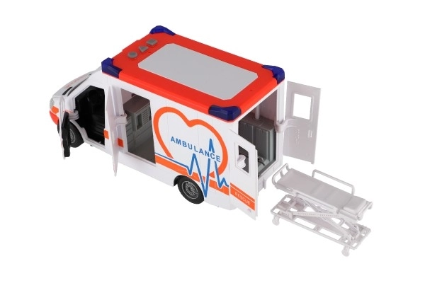 Plastic Ambulance Toy with Stretcher and Light & Sound