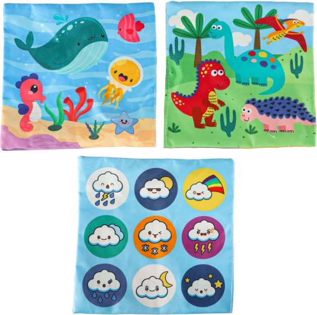 Boîte sensorielle Montessori avec mouchoirs colorés et animaux