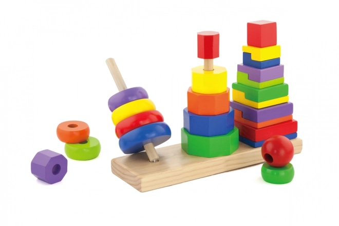 Wooden Stacking Pyramid Toy