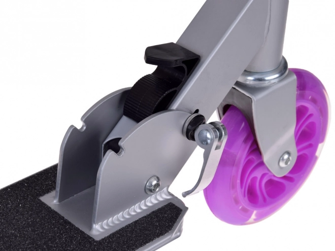 Foldable Children's Scooter with Light-Up Wheels – Purple