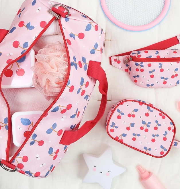 A Little Lovely Company - children's travel bag with cherry motif