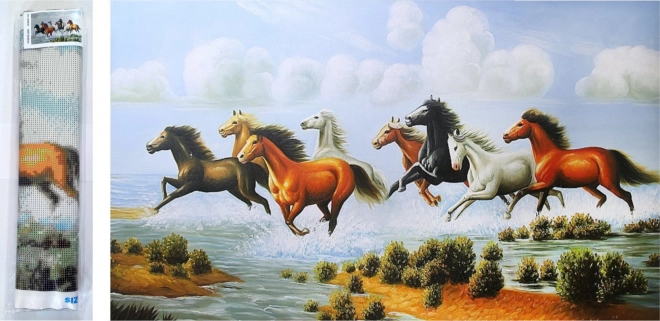 Diamond Painting Galloping Herd 80x40cm