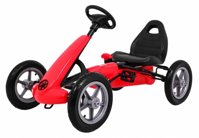 STAR pedal go-kart for children 3+ Red + adjustable seat + inflatable wheels