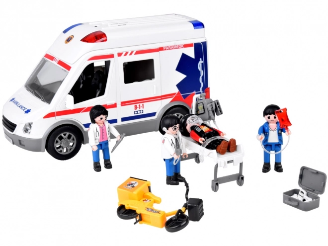 interactive ambulance play set with stretcher and sound