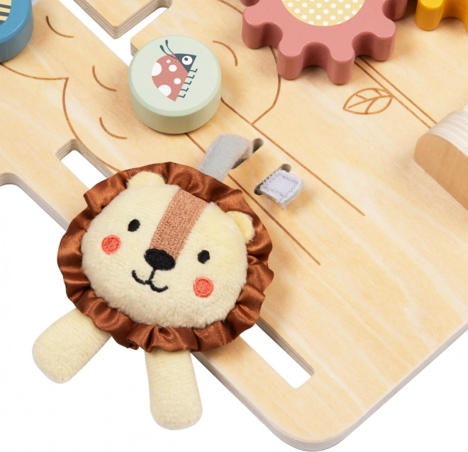 Tooky Toy Velká Dřevěná Manipulační Tabule Domek - Centrum Aktivit