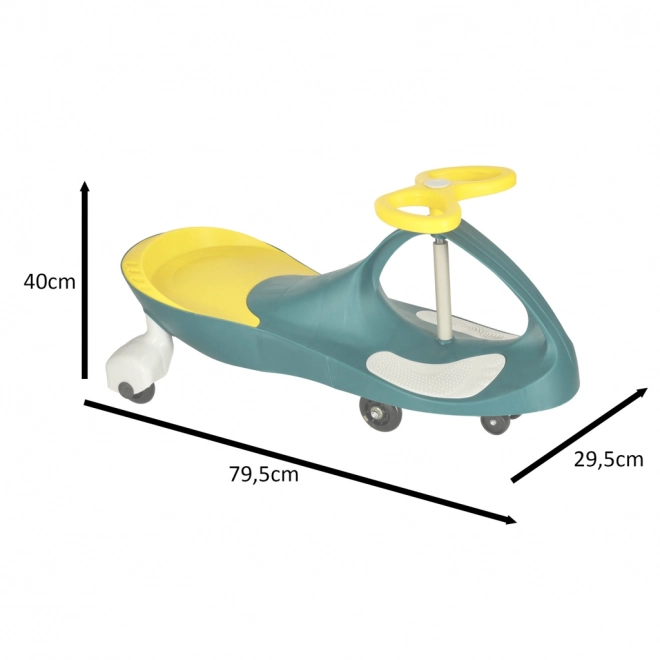 Gravity Ride-On Toy with LED Wheels in Green and Yellow