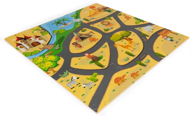 Foam Mat Puzzle with Safari Motif