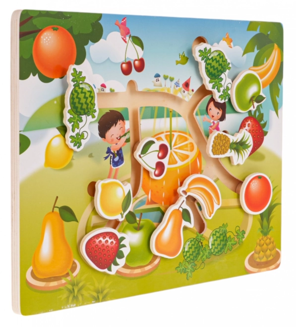 Wooden Fruit and Vegetable Puzzle Set