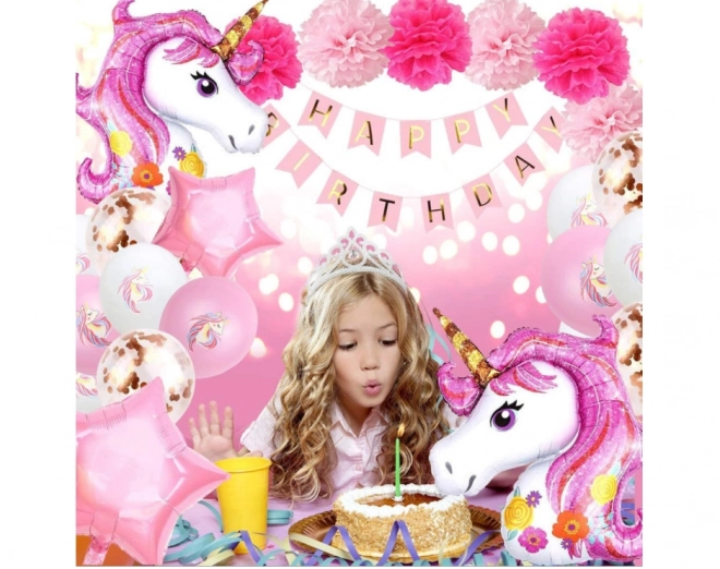 Unicorn Birthday Balloon Set for Girls