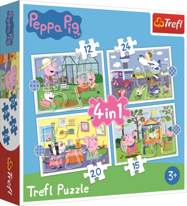 Peppa Pig Holiday Memories 4-in-1 Puzzle Set