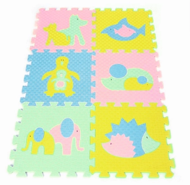 Animal Families Foam Play Mat Pastel Colors