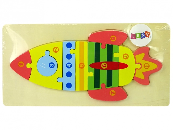 Wooden Number Rocket Puzzle Set