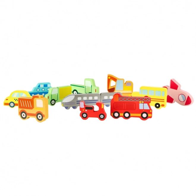 Wooden Educational Puzzle Shape Sorter Vehicles