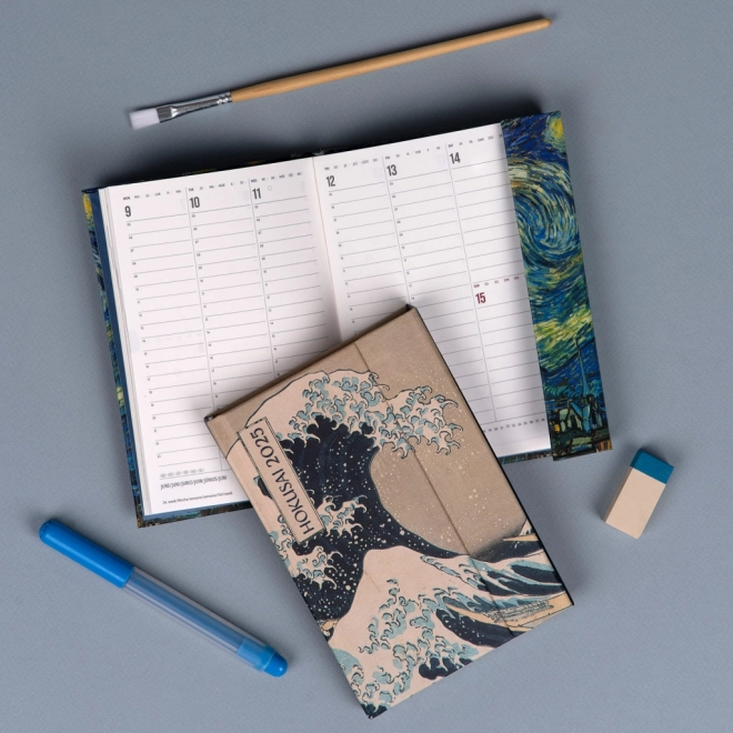 Weekly Magnet Diary with Katsushika Hokusai Design 2025