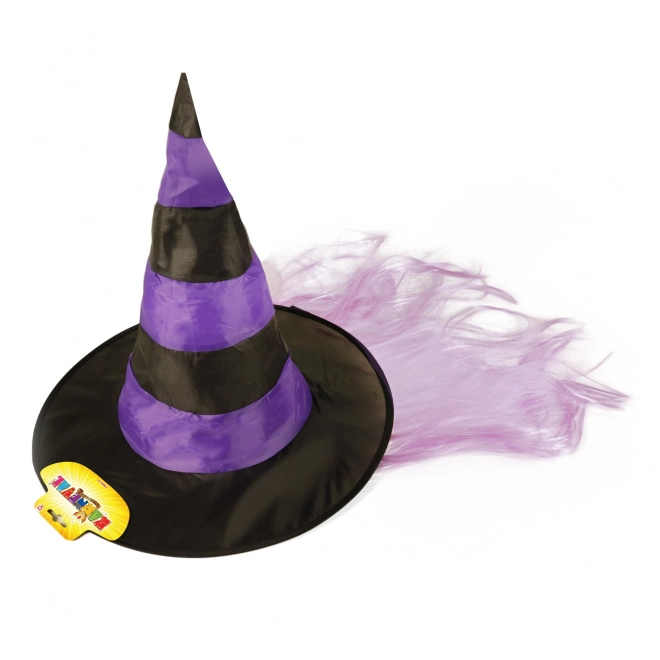 Witch Hat with Hair for Adults