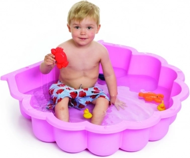 Maxi sabbiera a forma di conchiglia rosa con coperchio