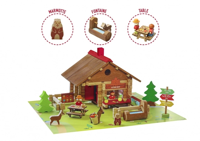 Jeujura Wooden Construction Set 150 Pieces - Mountain Shelter