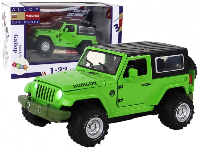 Off-road Metal Friction Car with Battery Green 1:32