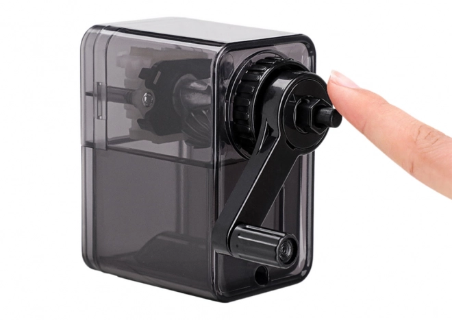 Crank Pencil Sharpener with Container Black